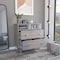 Tuhome Portanova Two Drawer Dresser, Two Open Shelves, Superior Top, Four Legs, Light Gray/White CZB6740 - alternate 1